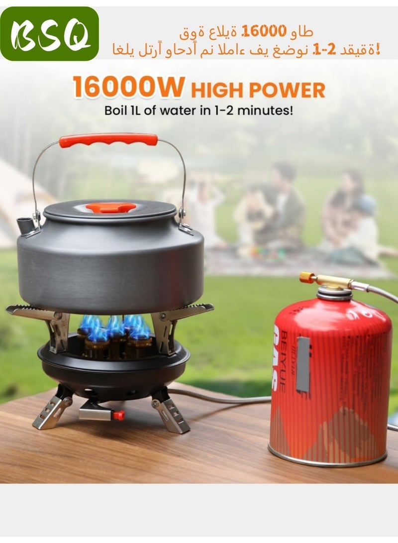 BSQ Portable Camping Stove | Backpack Stove | Portable Camping Stove | 16,000W Foldable Windproof Stove | With Carrying Bag - Image 2